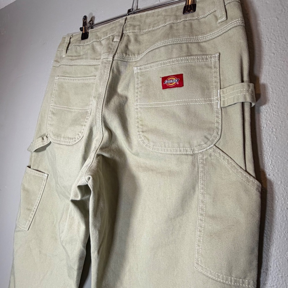 Dickies Girl Carpenter Pants Khaki Tan Cotton Twill Straight Leg CP20 Size 13/31 - Picture 3 of 11
